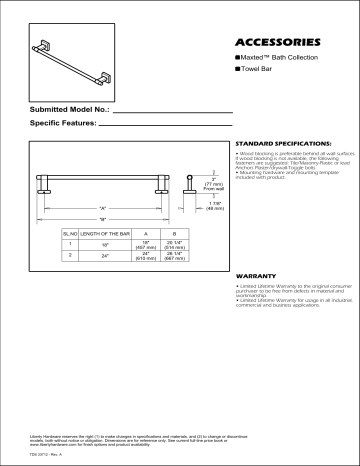 Franklin Brass MAX18-MB-R, MAX18-VBR Specification Franklin Brass MAX18-MB-R, MAX18-VBR Specification