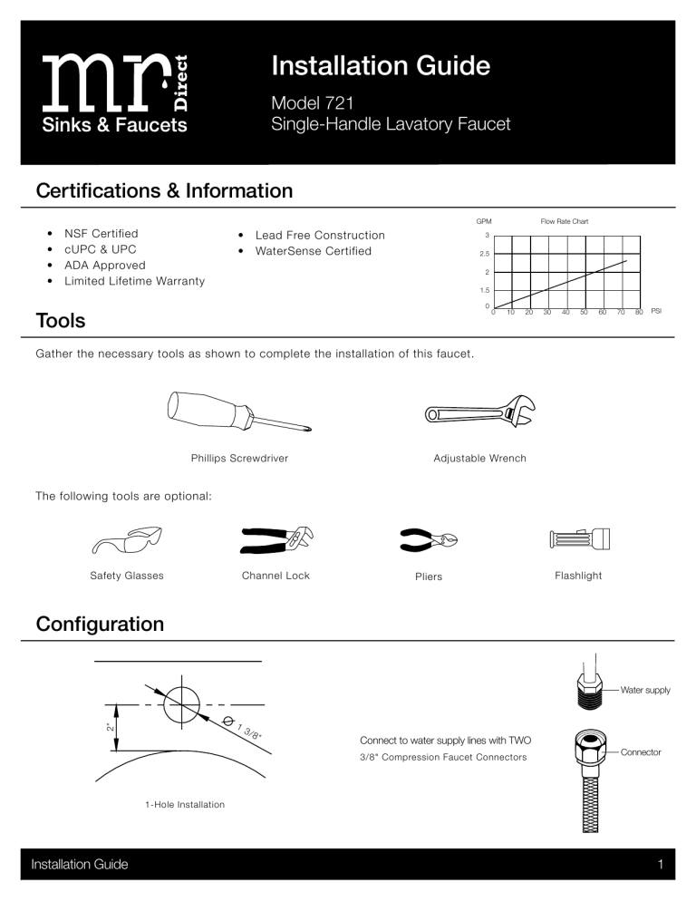 Sir Faucet 721-ABR, 721-BN Installation guide Sir Faucet 721-ABR, 721-BN Installation guide