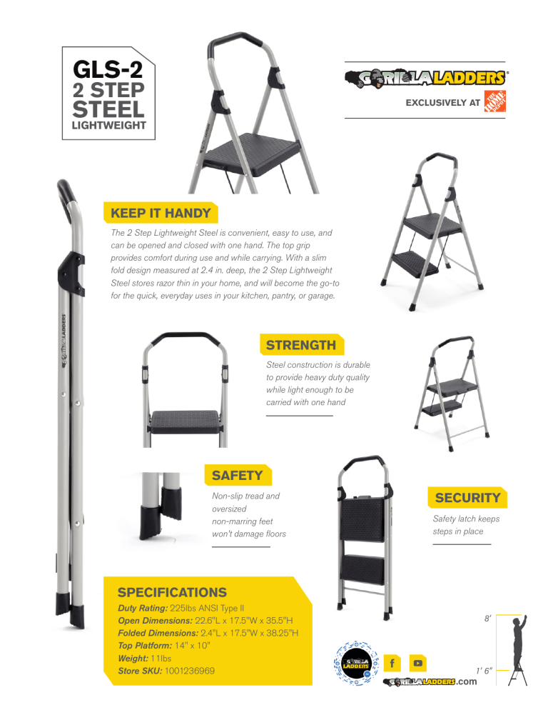 Gorilla Ladders GLS-2 Specification Gorilla Ladders GLS-2 Specification