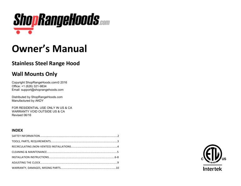 AKDY RH0124 Installation guide AKDY RH0124 Installation guide