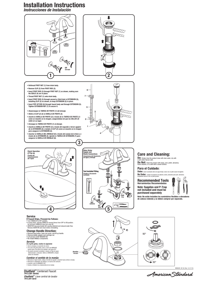 American Standard CHATTS4CSCH BND Installation guide American Standard CHATTS4CSCH BND Installation guide
