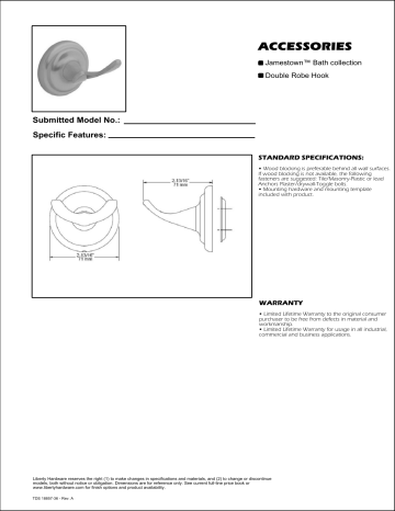 Franklin Brass 9002PC Specification Franklin Brass 9002PC Specification