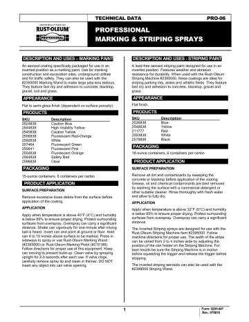 Rust-Oleum Professional 2544838 Manual Rust-Oleum Professional 2544838 Manual