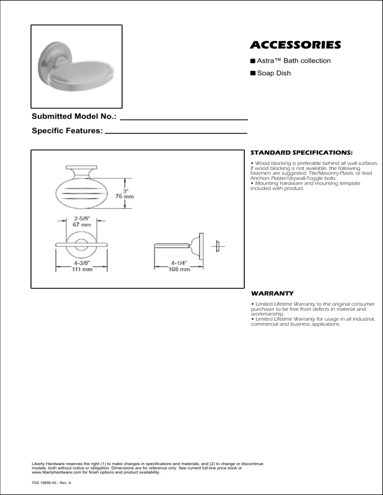 Franklin Brass 127770 Specification Franklin Brass 127770 Specification