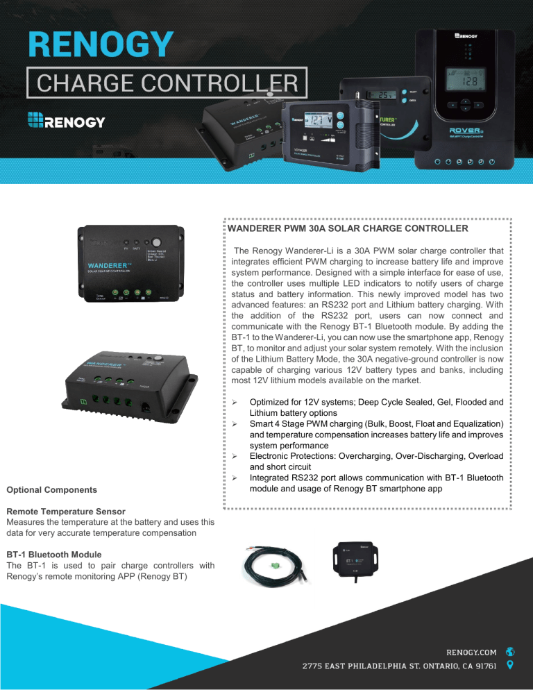 Renogy CTRL-WND30-LI Specification Renogy CTRL-WND30-LI Specification
