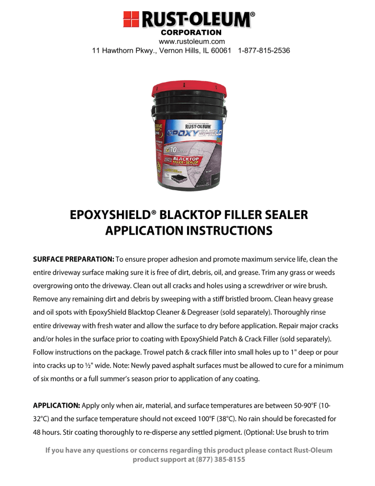 Rust-Oleum EpoxyShield 262245 Instructions Rust-Oleum EpoxyShield 262245 Instructions