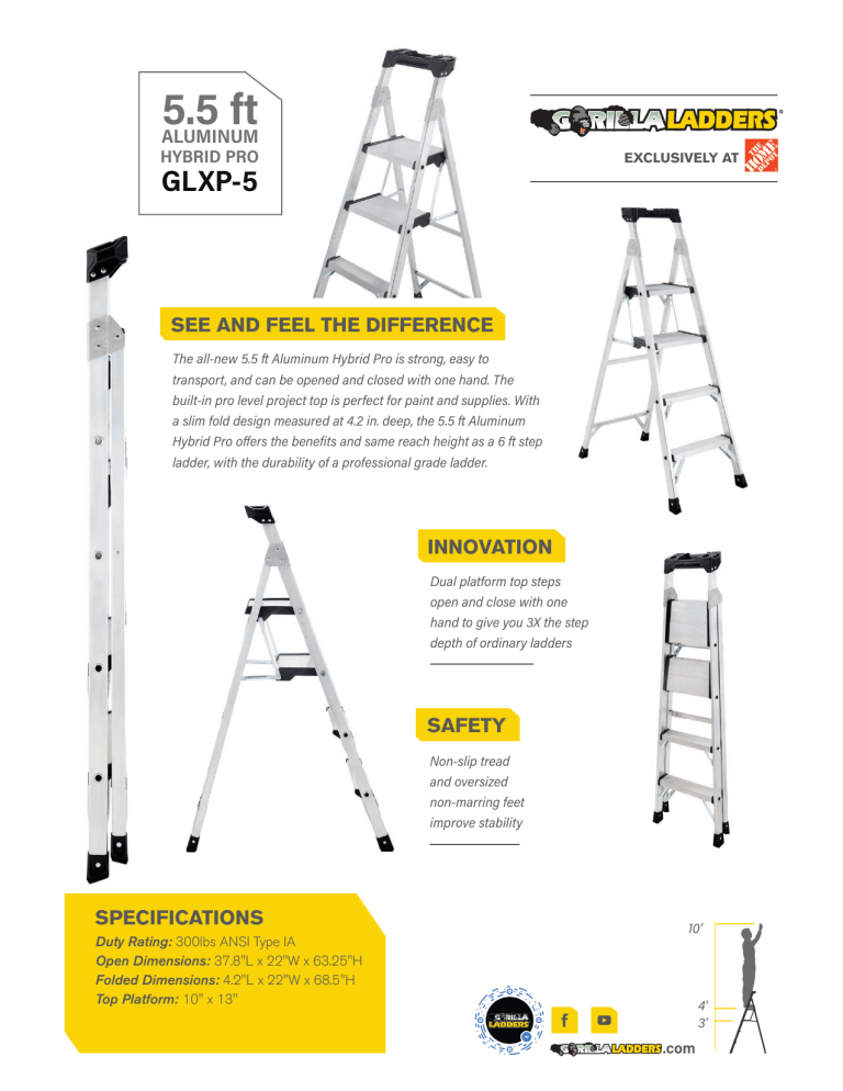Gorilla Ladders GLXP-5 Specification Gorilla Ladders GLXP-5 Specification