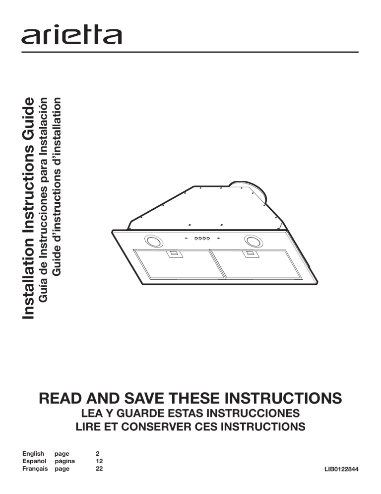arietta AAR428SSA Installation guide arietta AAR428SSA Installation guide