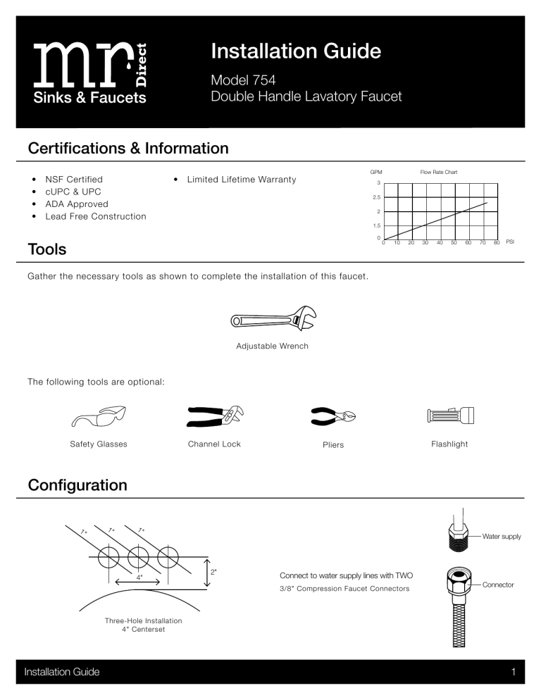Sir Faucet 754-C Installation guide Sir Faucet 754-C Installation guide