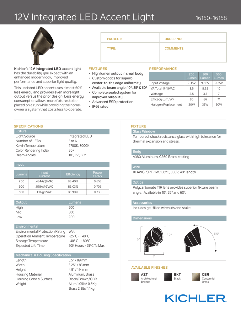 Kichler Lighting 16154AZT30, 16157AZT27, 16158AZT27, 16150AZT27, 16152AZT27, 16153AZT27, 16154AZT27, 16155AZT27, 16156AZT27, 16153AZT30 Specification Kichler Lighting 16154AZT30, 16157AZT27, 16158AZT27, 16150AZT27, 16152AZT27, 16153AZT27, 16154AZT27, 16155AZT27, 16156AZT27, 16153AZT30 Specification