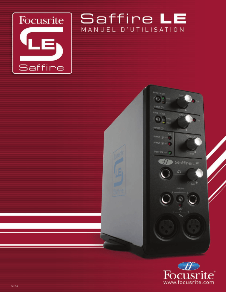 Focusrite Saffire LE User guide Focusrite Saffire LE User guide