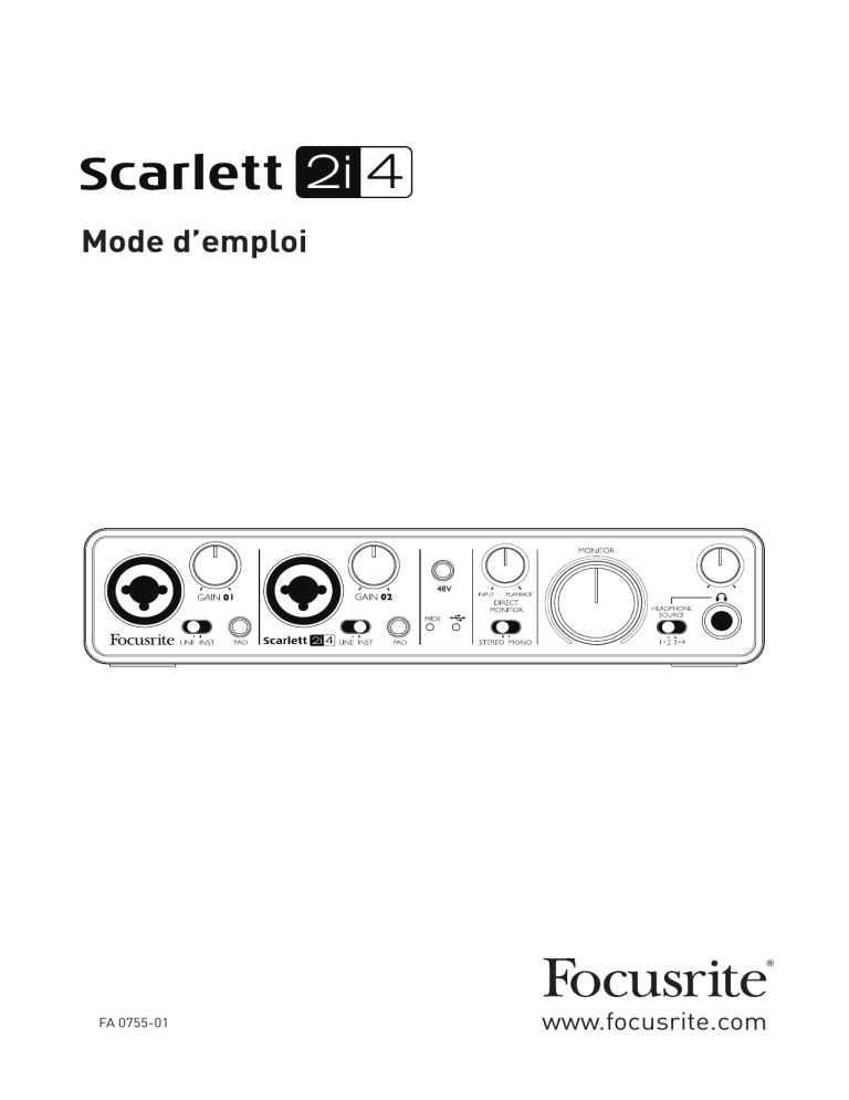 Focusrite Scarlett 2i4 User guide Focusrite Scarlett 2i4 User guide