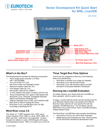 Eurotech Vector Intel® Atom� in Low Power, EPIC SBC Owner Manual | Manualzz