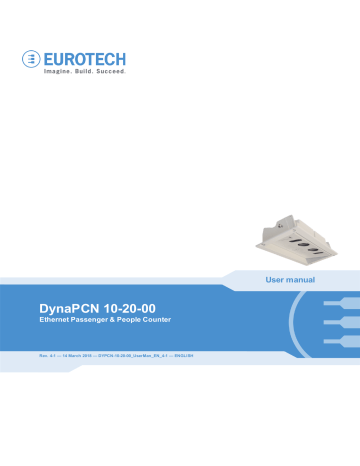 Eurotech DynaPCN 10-20 Ethernet or PoE Passenger Counter Owner Manual | Manualzz Eurotech DynaPCN 10-20 Ethernet or PoE Passenger Counter Owner Manual | Manualzz