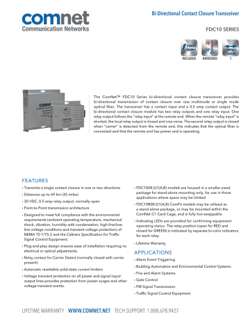 Comnet Fdc Series Datasheet Manualzz