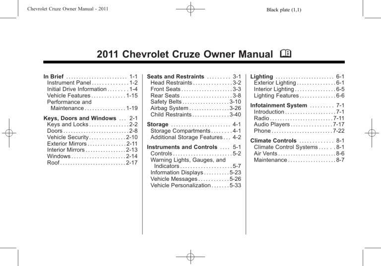 Chevrolet Cruze 2011 Owner's manual Chevrolet Cruze 2011 Owner's manual