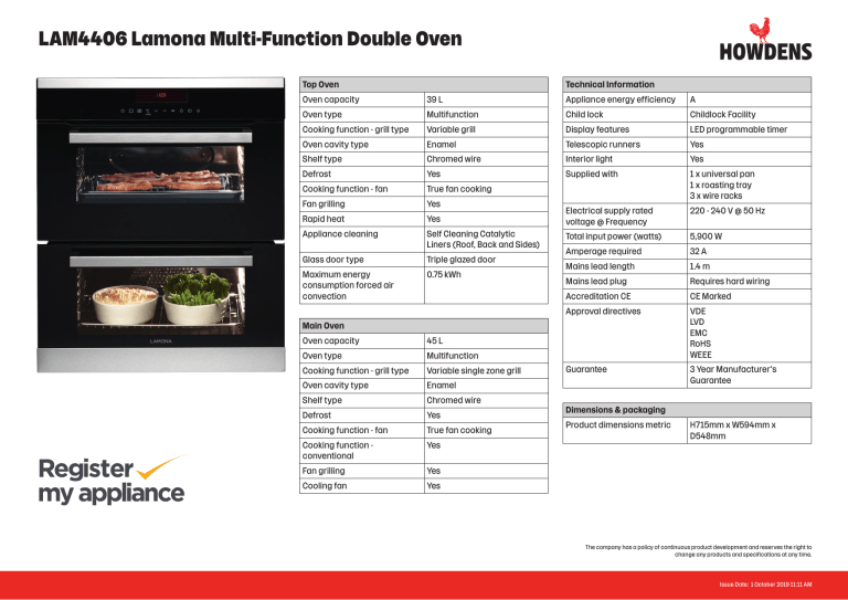 LAMONA LAM4406 Specification LAMONA LAM4406 Specification