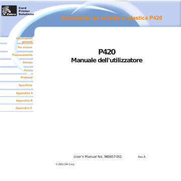 GUASTI E RIPARAZIONI. Zebra P420 | Manualzz GUASTI E RIPARAZIONI. Zebra P420 | Manualzz
