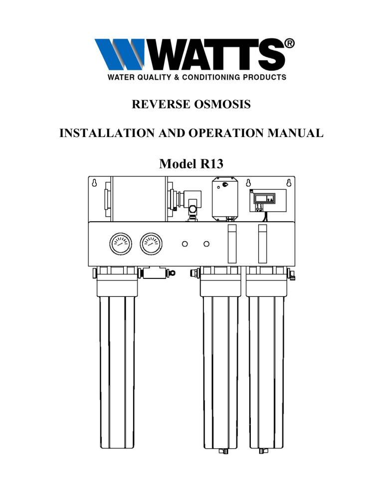 Watts R13 Installation guide Watts R13 Installation guide