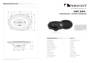 Nakamichi NSC 694 User manual Nakamichi NSC 694 User manual
