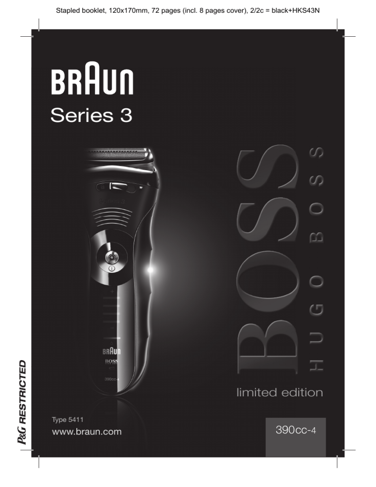 Braun 390cc-4, BOSS limited edition, Series 3 User manual Braun 390cc-4, BOSS limited edition, Series 3 User manual
