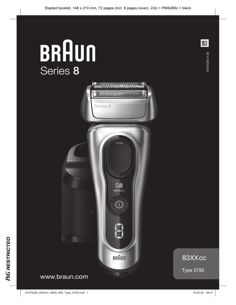Braun 83XXcc, Series 8 User manual Braun 83XXcc, Series 8 User manual