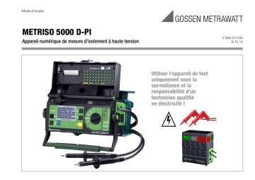 Gossen MetraWatt METRISO 5000D PI Mode D Emploi Manualzz