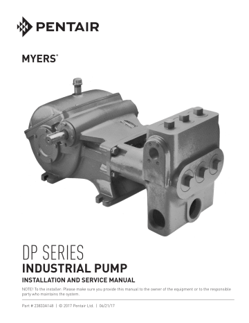 MYERS DP Series Owner's manual MYERS DP Series Owner's manual