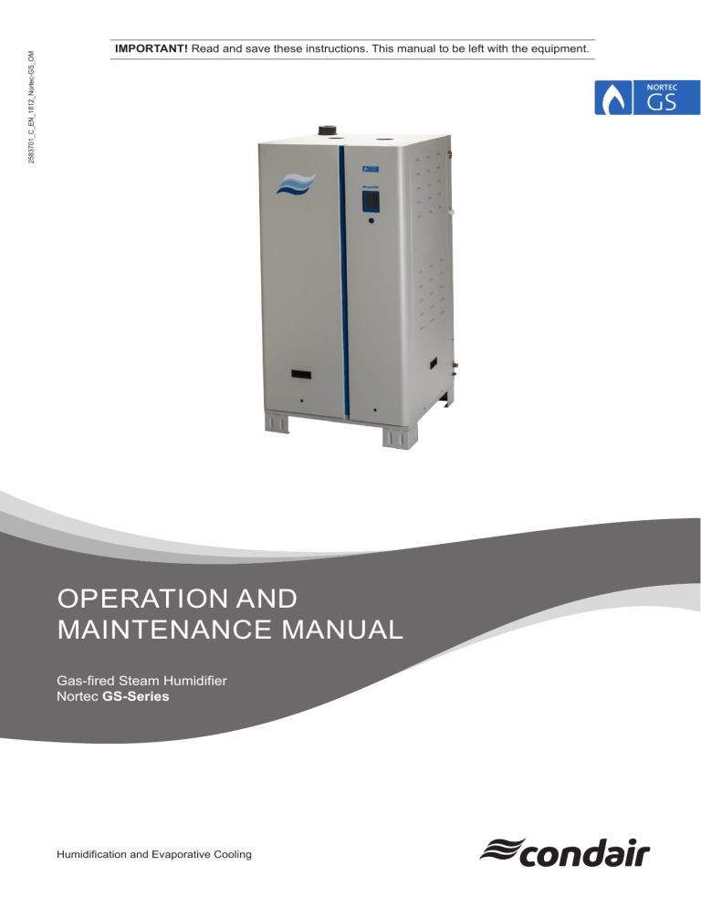 Condair 2583701-C GS Series Owner's manual Condair 2583701-C GS Series Owner's manual