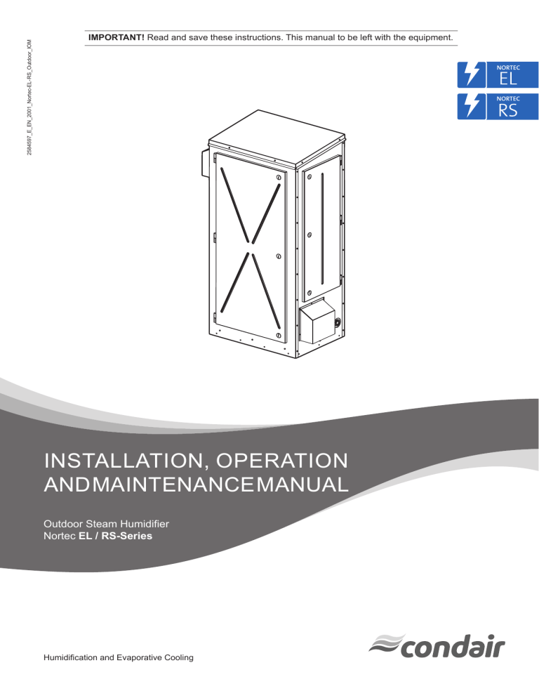 Condair 2584597-D EL & RS Outdoor Installation guide Condair 2584597-D EL & RS Outdoor Installation guide