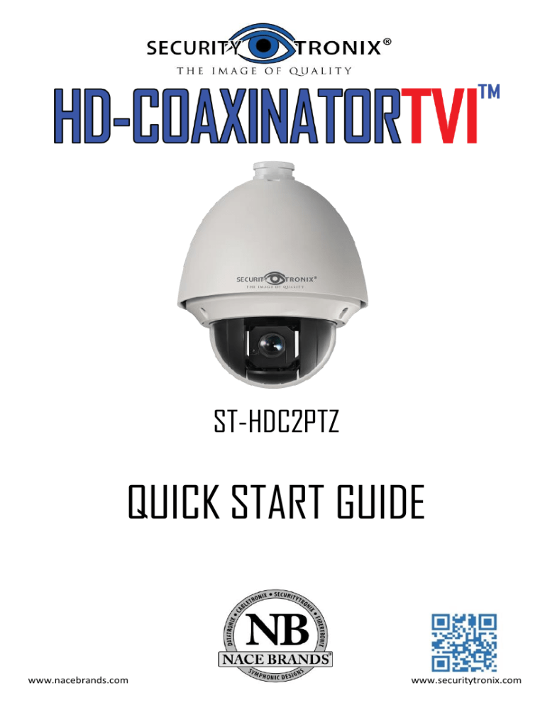 Security Tronix ST-HDC2PTZ Owner's manual Security Tronix ST-HDC2PTZ Owner's manual