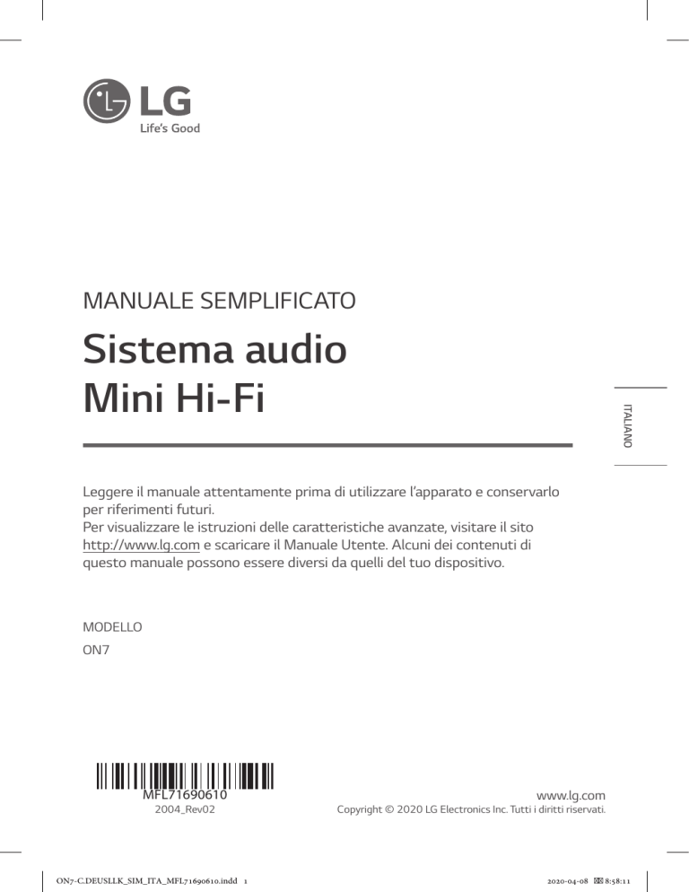 LG ON7 Owner's manual LG ON7 Owner's manual