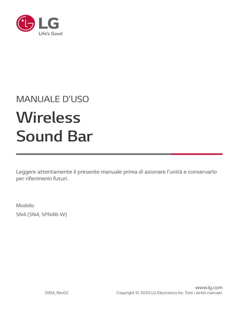LG SN4 Owner's manual LG SN4 Owner's manual