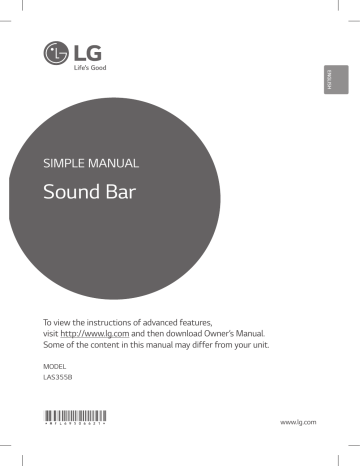 LG LAS355B Owner's manual LG LAS355B Owner's manual