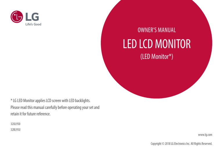 LG 32UL950-W Owner's manual LG 32UL950-W Owner's manual
