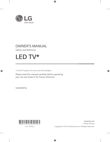 LG 50UM6900PUA Owner's manual LG 50UM6900PUA Owner's manual