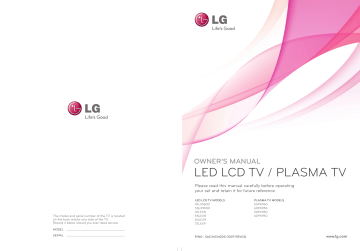LG 60PX950 Owner's manual LG 60PX950 Owner's manual