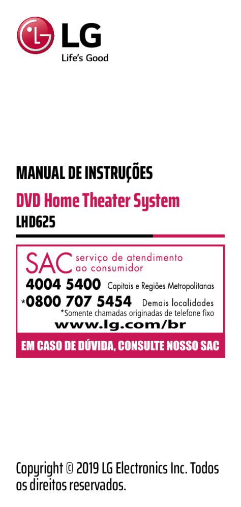 LG LHD625 Owner's manual LG LHD625 Owner's manual