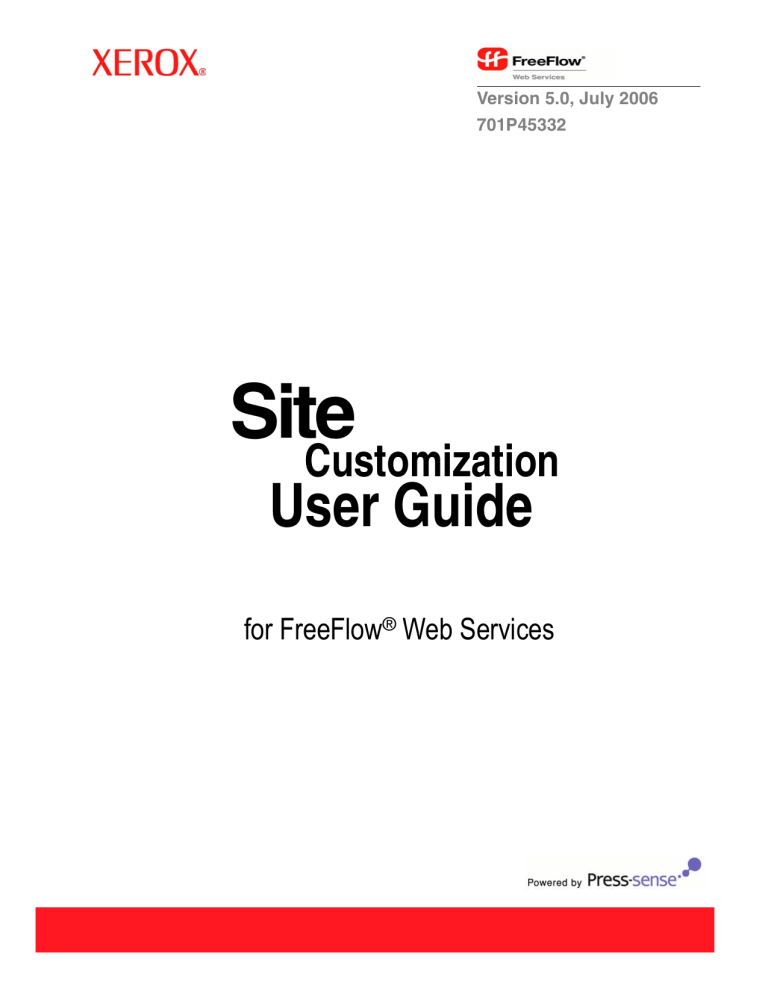 Xerox FreeFlow Web Services User guide Xerox FreeFlow Web Services User guide