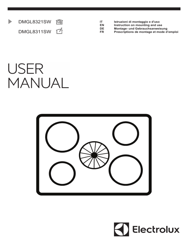 Electrolux DMGL8321SW, DMGL8311SW User manual Electrolux DMGL8321SW, DMGL8311SW User manual