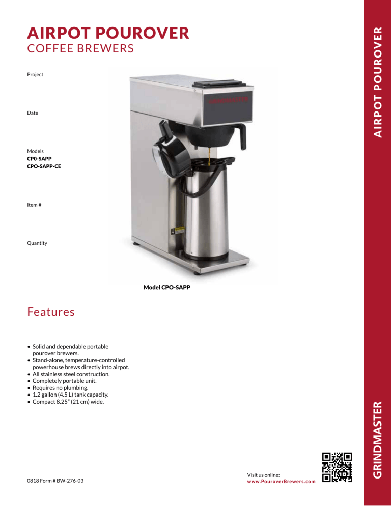 Grindmaster CPO-SAPP Datasheet Grindmaster CPO-SAPP Datasheet