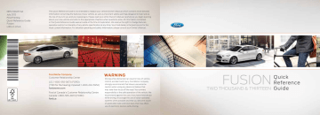 Ford 2013 Fusion Quick Reference Guide | Manualzz Ford 2013 Fusion Quick Reference Guide | Manualzz
