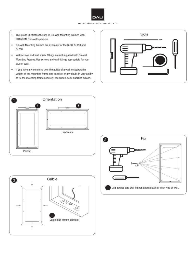 Dali PHANTOM OW FRAME User guide Dali PHANTOM OW FRAME User guide