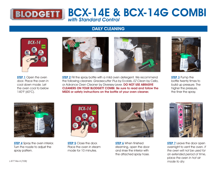 Blodgett BCX-14G User manual Blodgett BCX-14G User manual