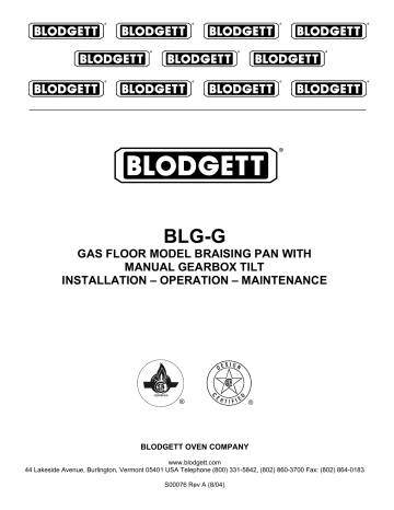 Blodgett BLG G Operation Manual Manualzz