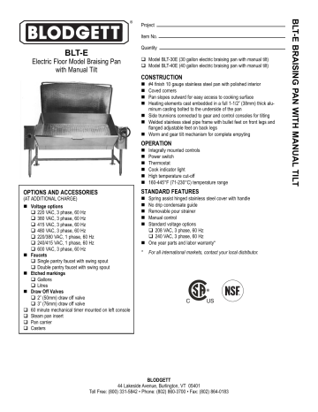 Blodgett BLT 30E General Manual Manualzz