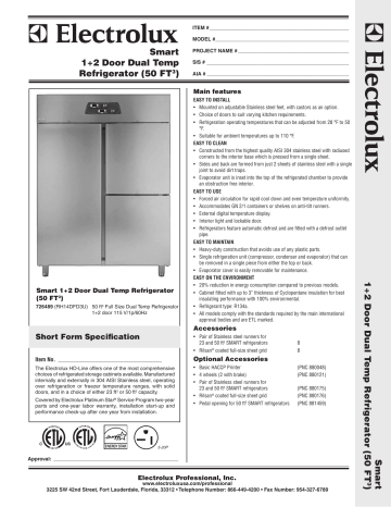 Electrolux 726489(RH14DFD3U) Datasheet Electrolux 726489(RH14DFD3U) Datasheet