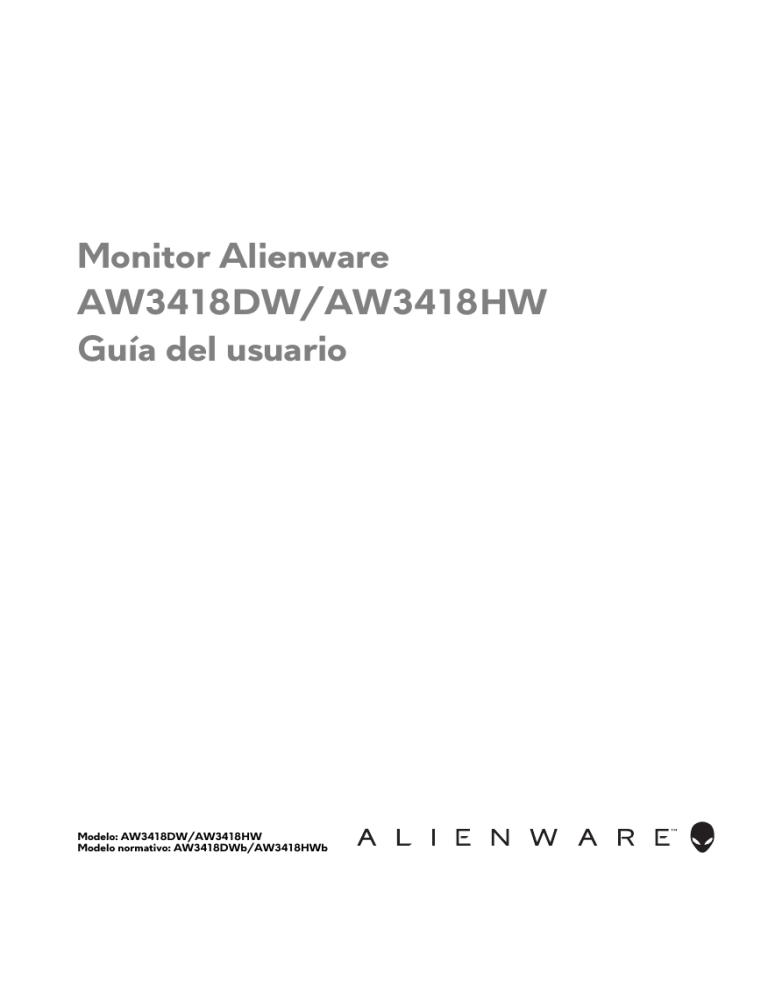 Alienware AW3418HW User guide Alienware AW3418HW User guide