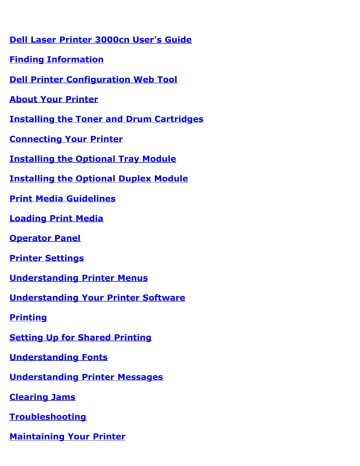 Dell 3000cn Color Laser Printer printers accessory User's Guide | Manualzz