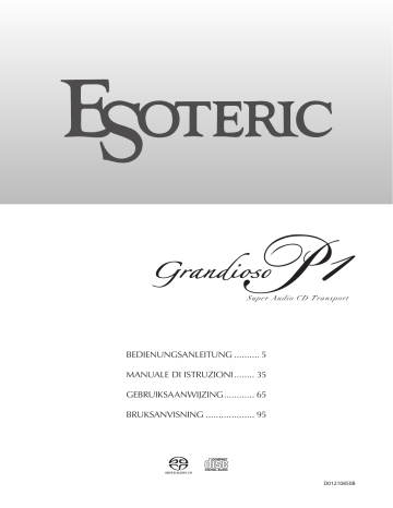 Esoteric Grandioso P1 Owner's manual Esoteric Grandioso P1 Owner's manual